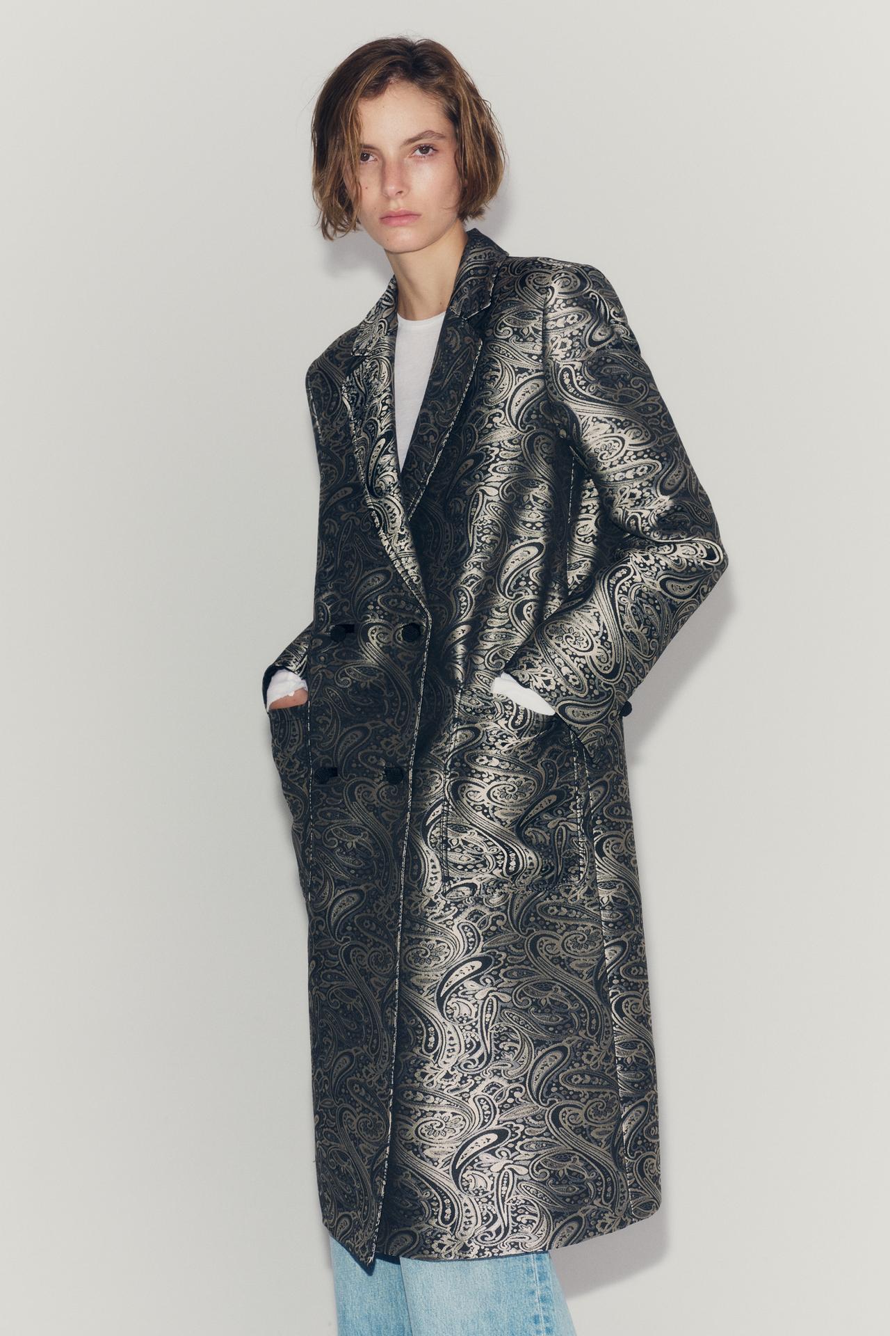 ZW COLLECTION JACQUARD COAT — Gray