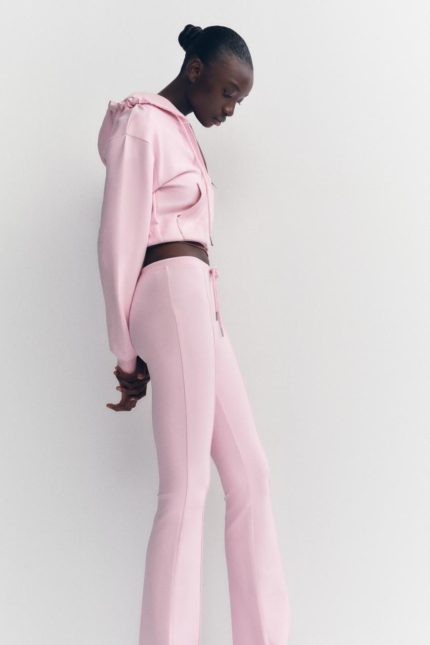 FLARE INTERLOCK PANTS WITH SEAMS