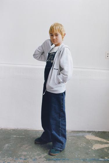 LABEL DENIM LONG DUNGAREES - Blue by Zara