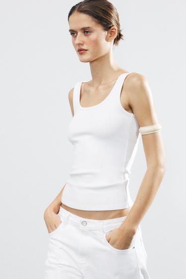 RIBBED TOP - White by Zara - Image 2