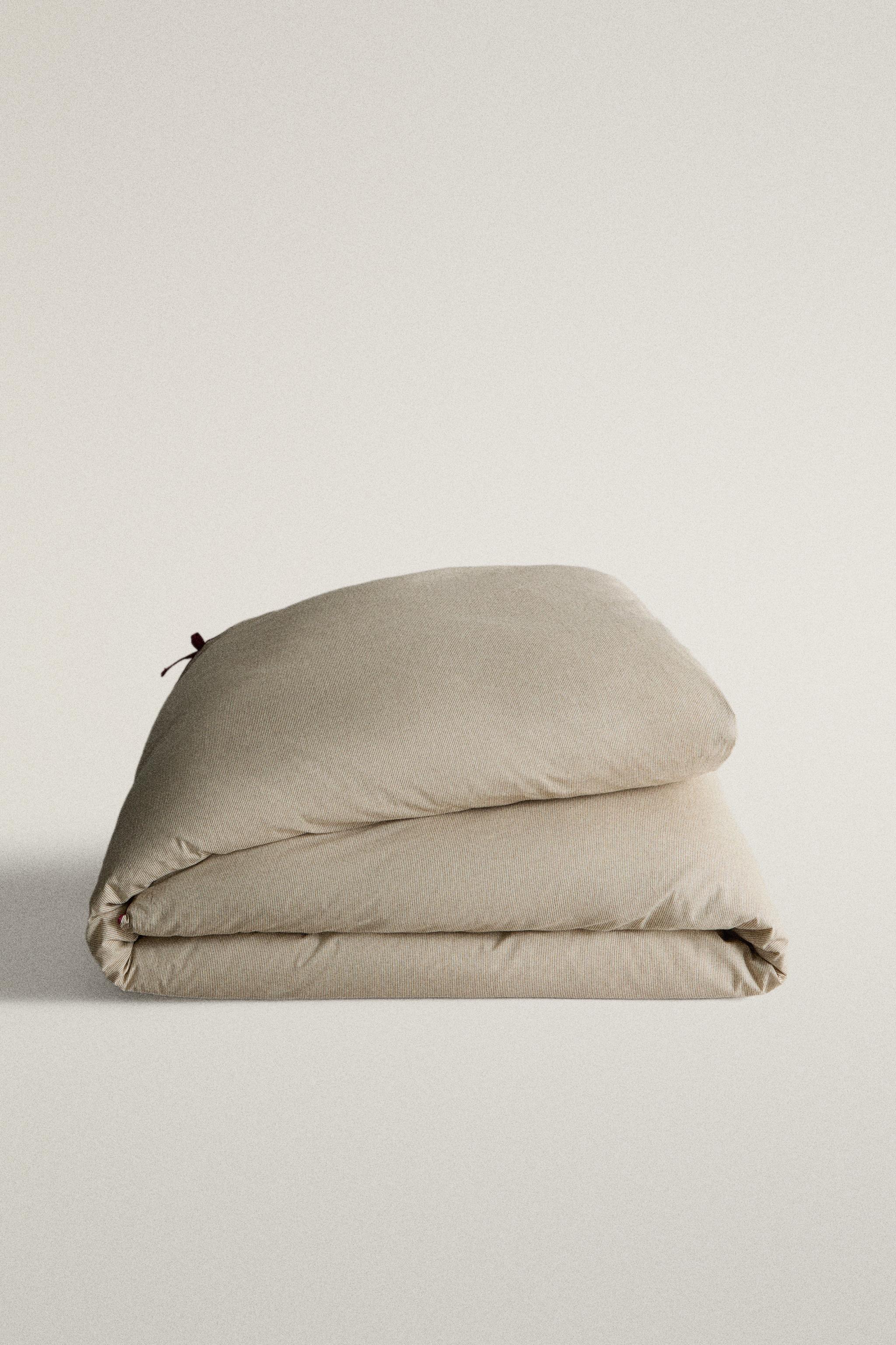 Housse de couette coton rayures Noël