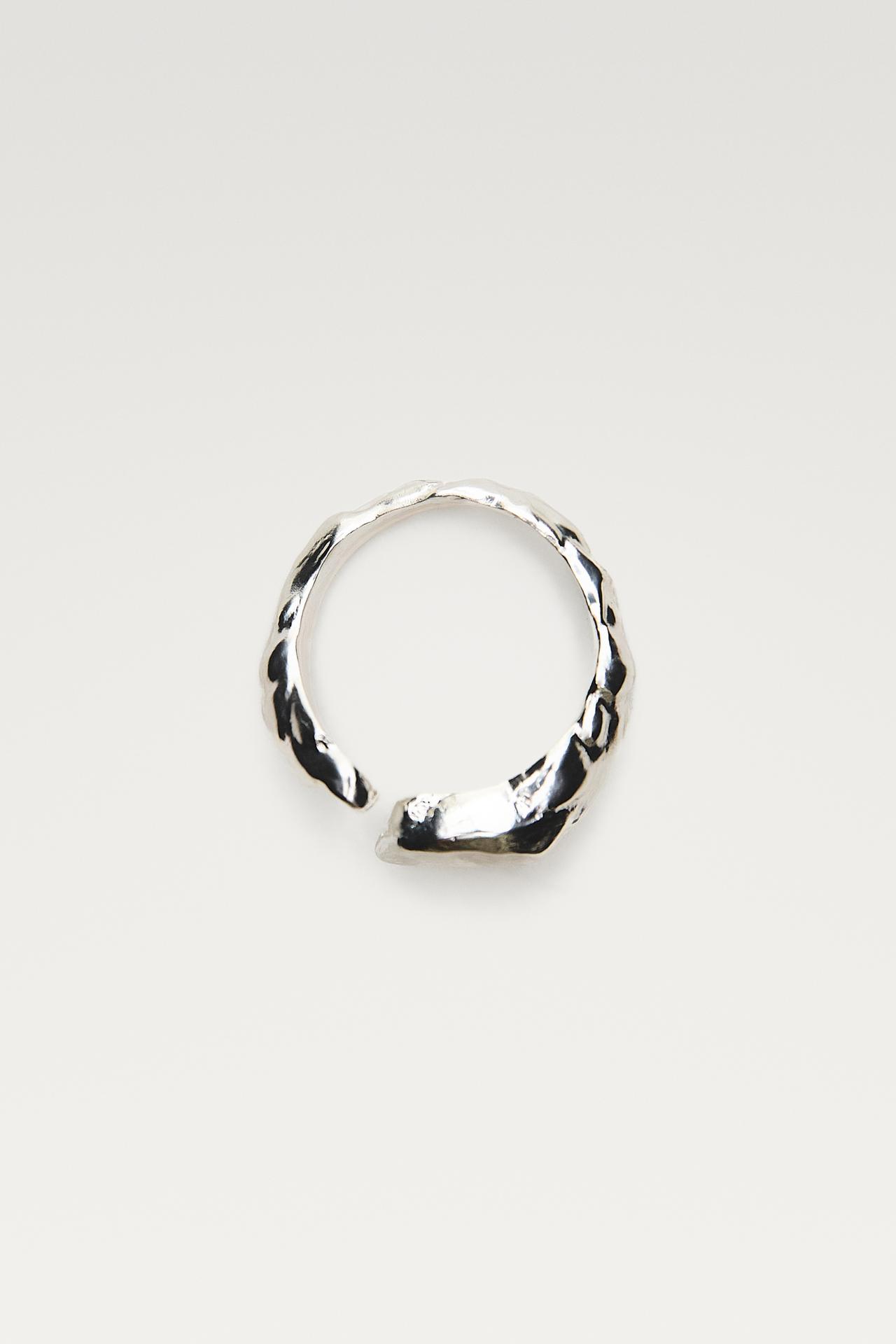 Textured open ring — Silver