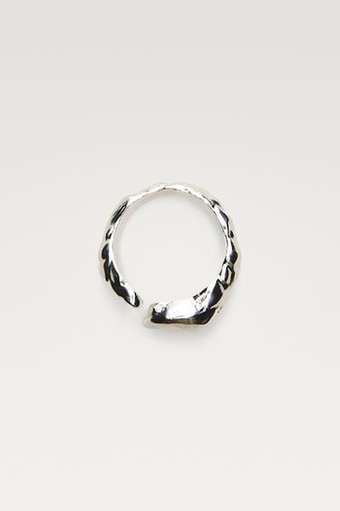 Textured open ring — Silver 1