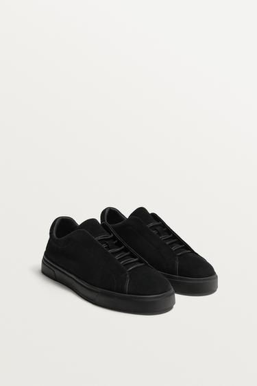 LEATHER TRAINERS - Black by Zara