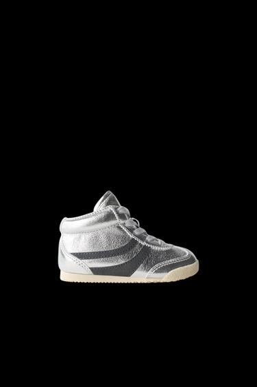 Zara FASHION HIGH-TOP SNEAKERS - Silver - Image 0