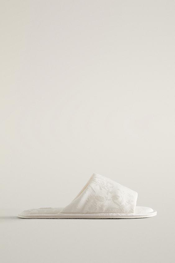 Zara JACQUARD SLIDES - Beige - Image 0