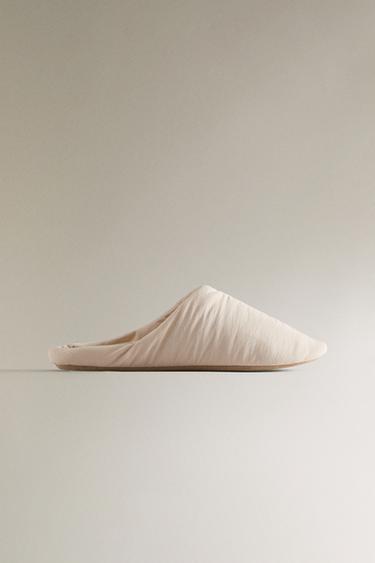 Zara MULE SLIPPERS WITH LEATHER SOLE - Beige - Image 0