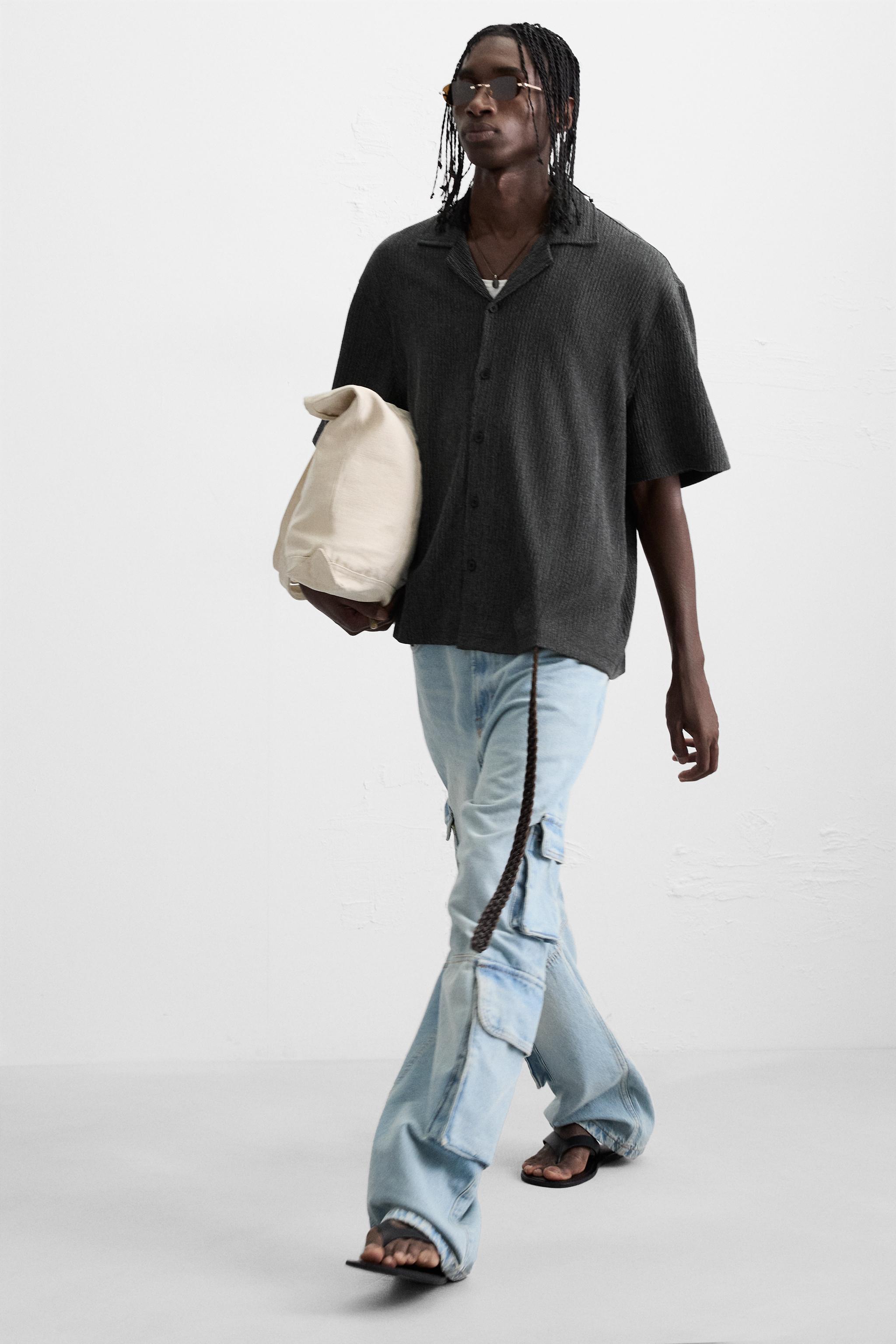 WRINKLED EFFECT TEXTURED SHIRT
