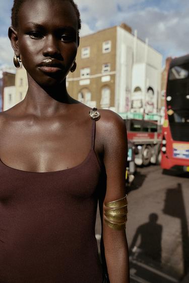 BODY POLYAMIDE COQUILLAGE - Marron foncé de Zara - Image 2