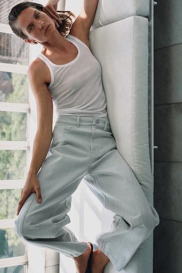 PANTALON BALLOON ZW COLLECTION - Bleu clair de Zara - Image 3