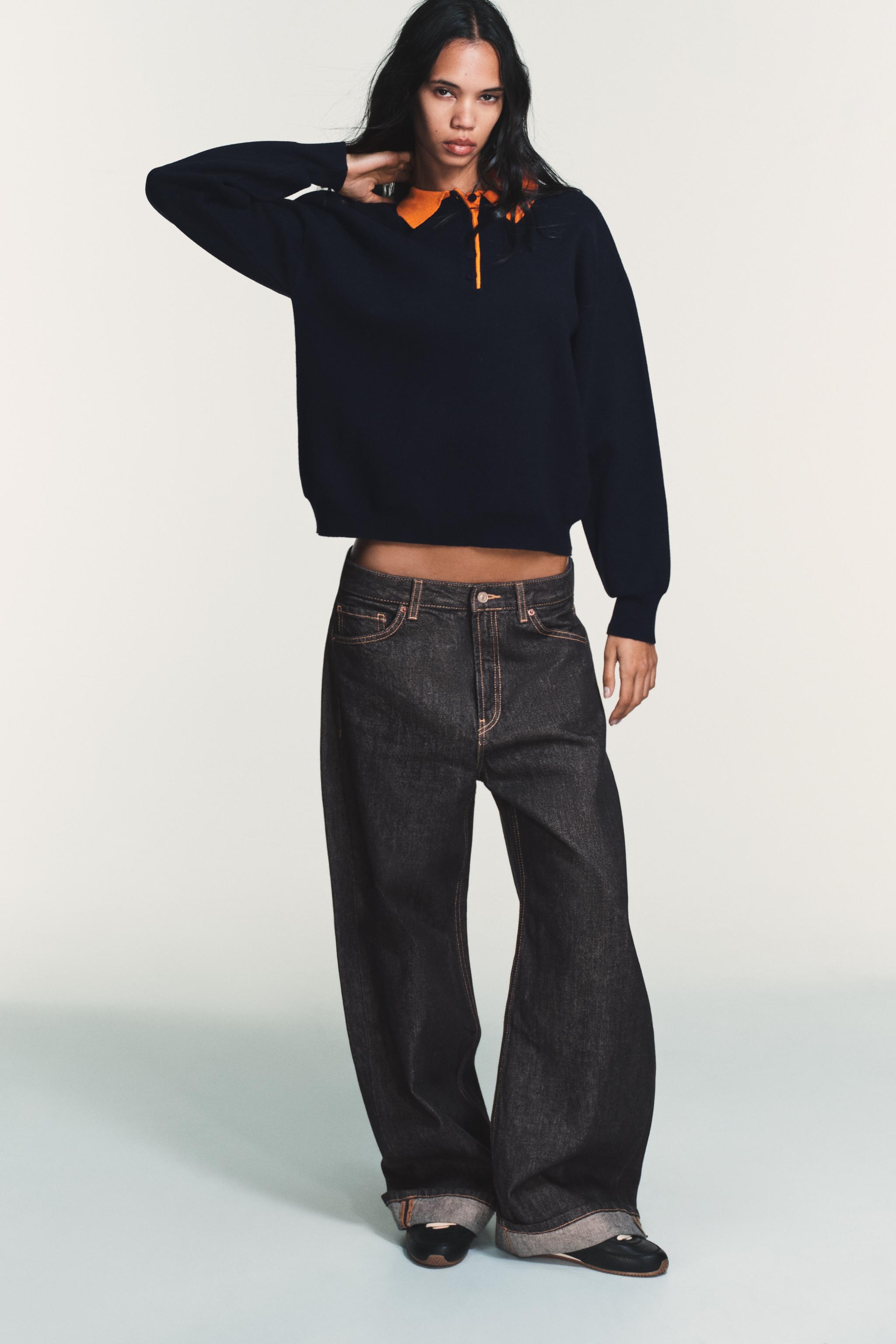 【新品タグ付き】någonstans knit polo pullover CONTRAST COLLAR KNIT POLO SHIRT - Blue | ZARA United States