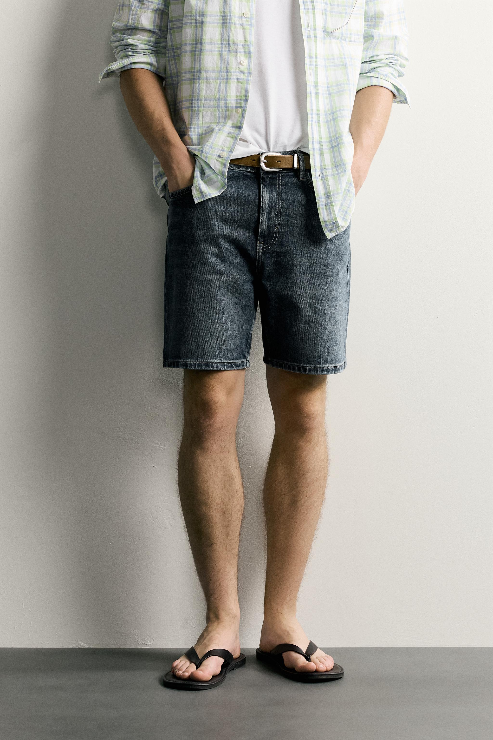 REGULAR FIT DENIM SHORTS — Blue (alternate view)
