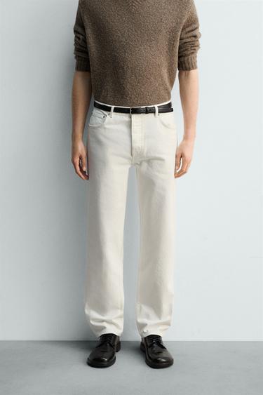 STRAIGHT FIT JEANS - White by Zara