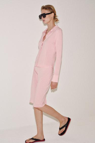 CHEMISE FLUIDE À MANCHES LONGUES - Rose de Zara - Image 2