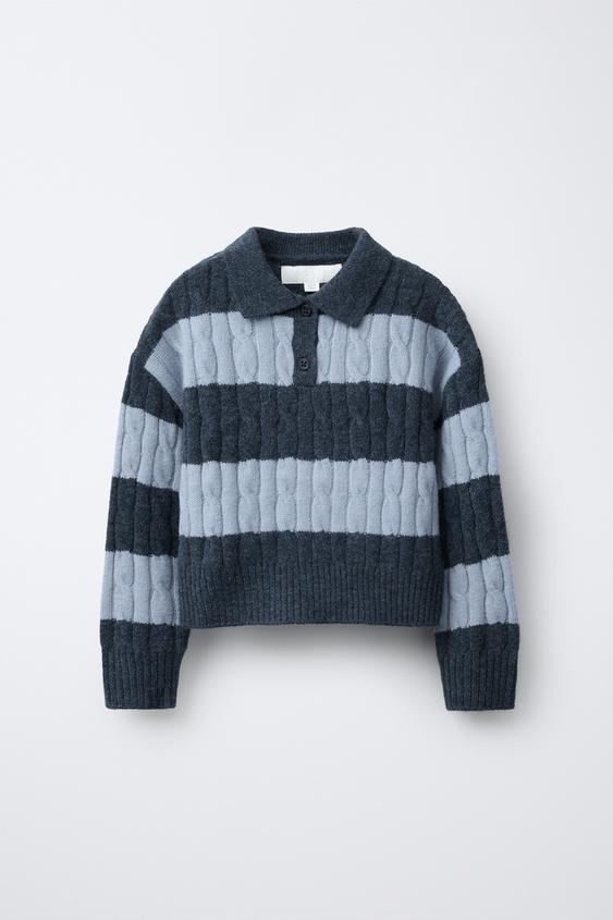 JERSEY POLO PUNTO RAYAS OCHOS - rayas de Zara - Imagen 0