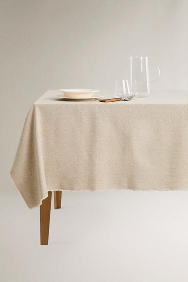 RUSTIC LINEN TABLECLOTH - Light beige by Zara - Image 5