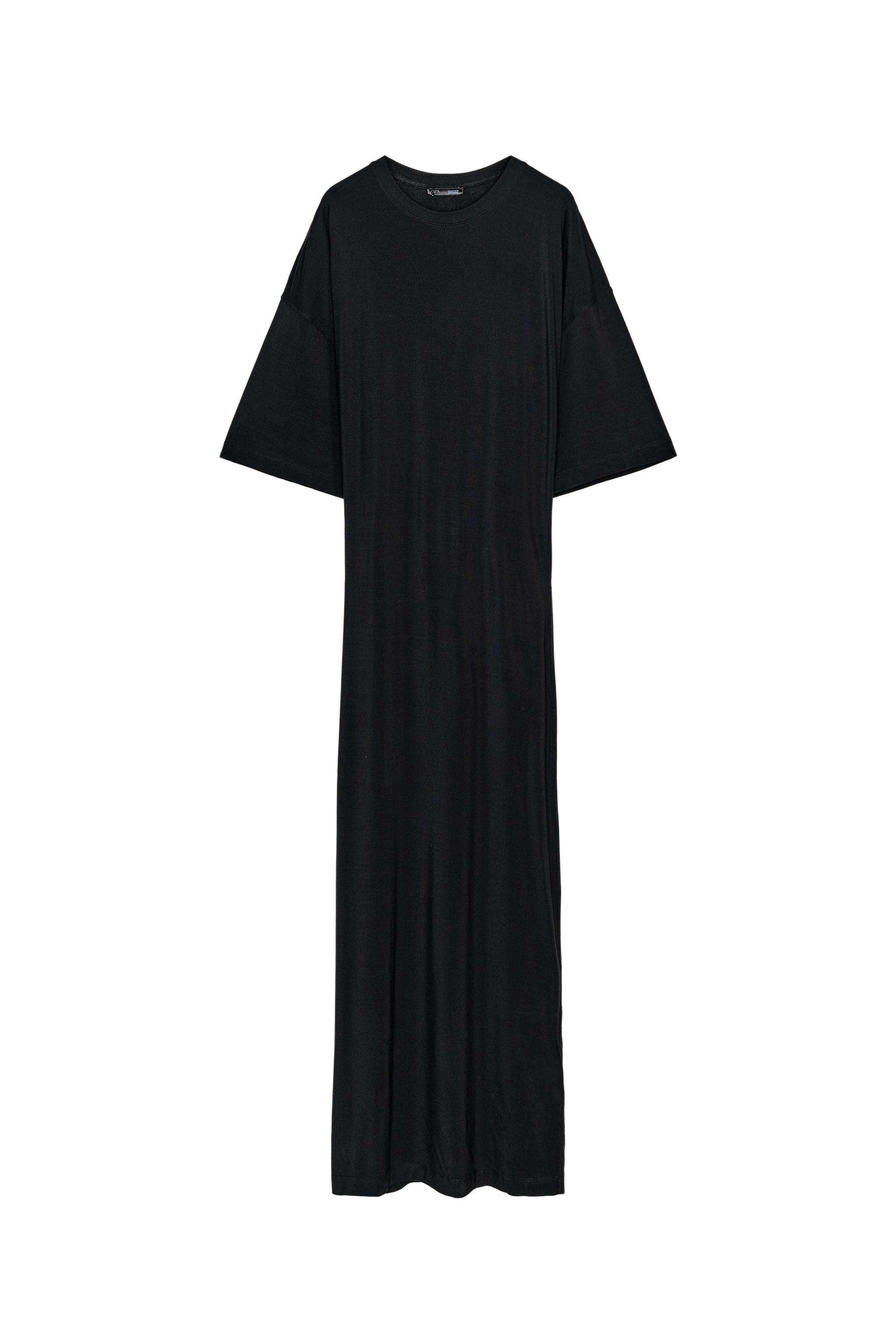 FLOWY LONG DRESS - Black | ZARA United States FLOWY LONG DRESS - Black | ZARA United States