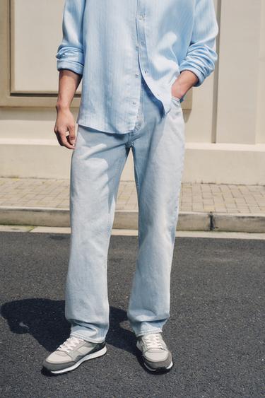 Zara 直筒版牛仔褲 - 淡藍色