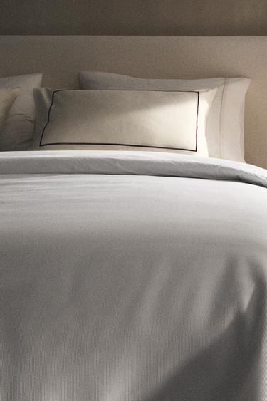DUVET COVER WITH PIQUÉ PIPING - White by Zara - Image 6