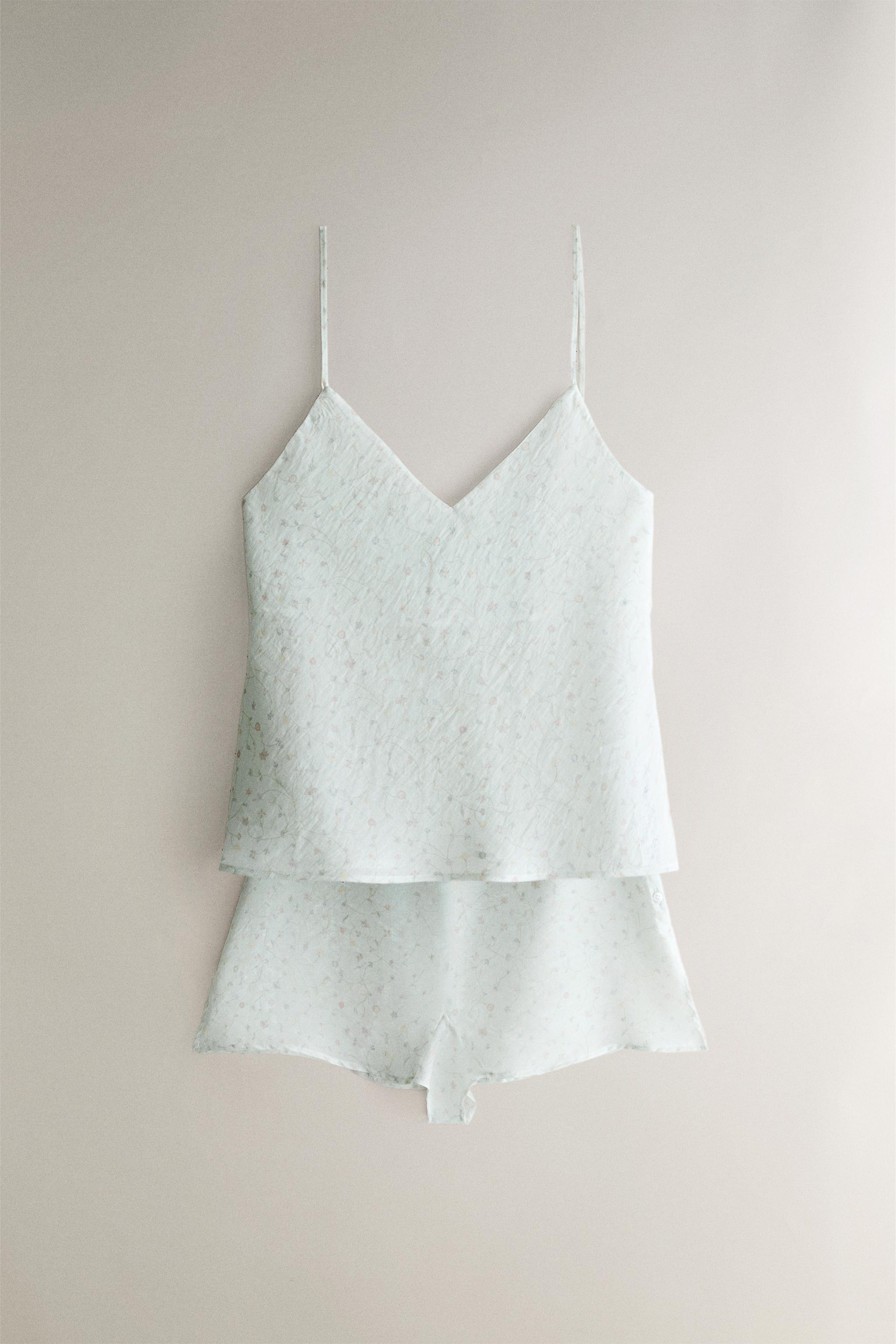 Женские топы Zara FLORAL STRAPPY TOP — фото 5