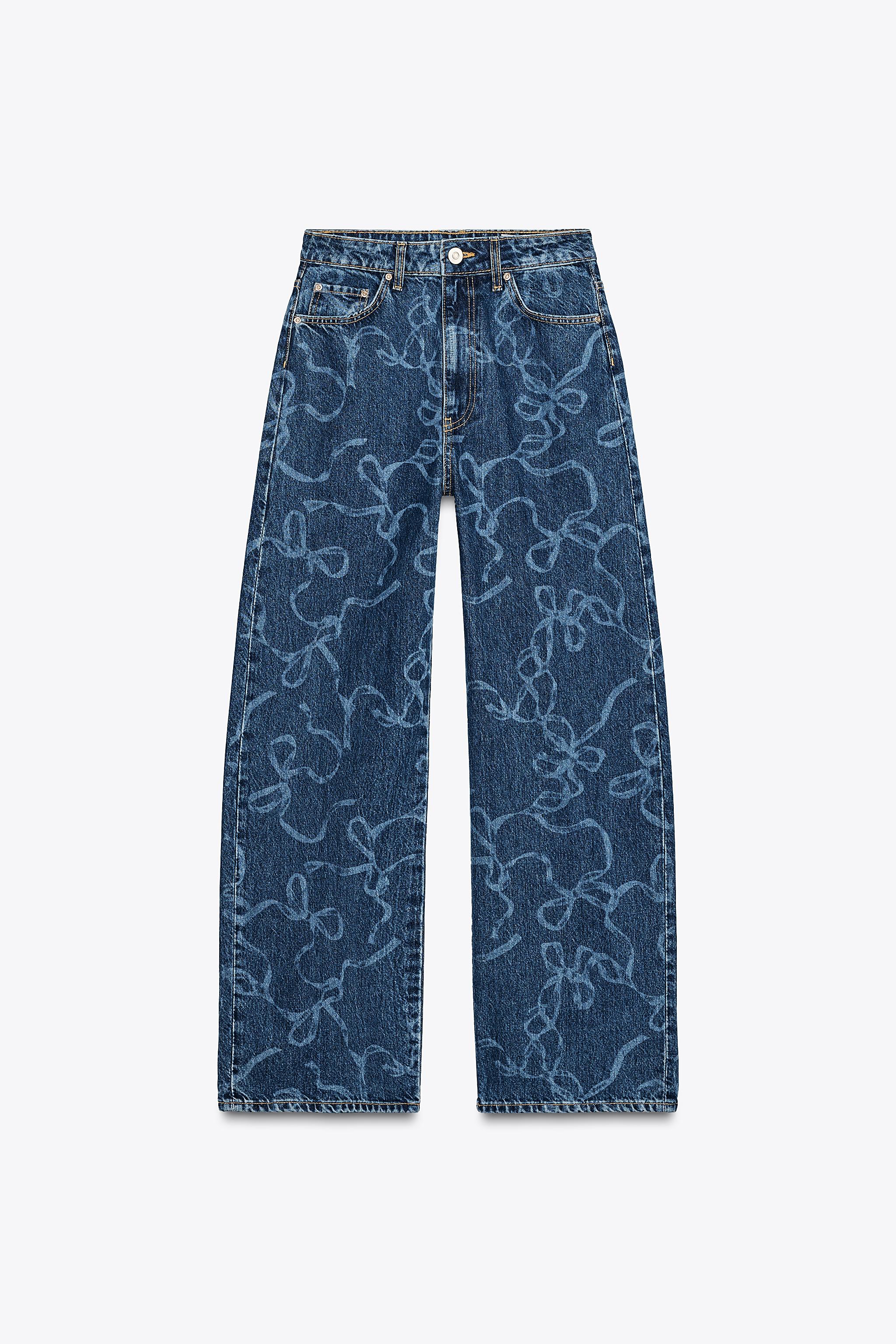 Zara Pantalones Baggy Fit Baggy Jeans Jean Fit Baggy Azul Claro