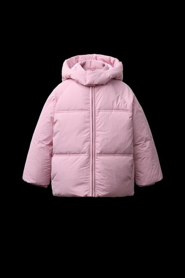 WATER-REPELLENT HOODED PADDED JACKET - Pink by Zara - Image 0