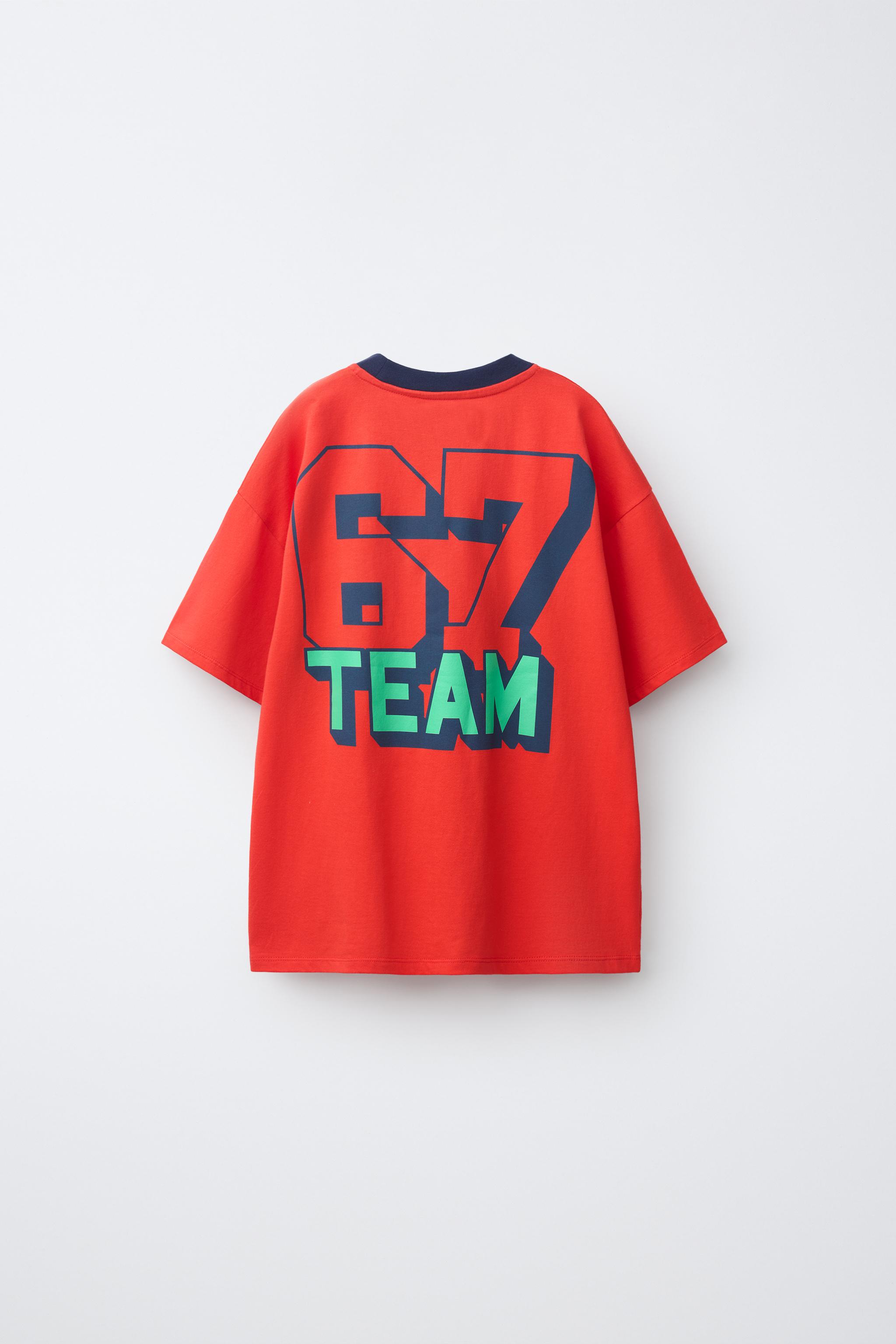 Детские футболки Zara TEAM SIX SEVEN PRINTED T-SHIRT — фото 2