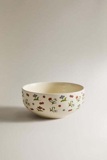 Zara KIDS' FLORAL STONEWARE BOWL - 多色
