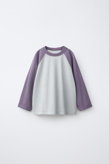 RAGLAN SLEEVE T-SHIRT - Dusty purple by Zara
