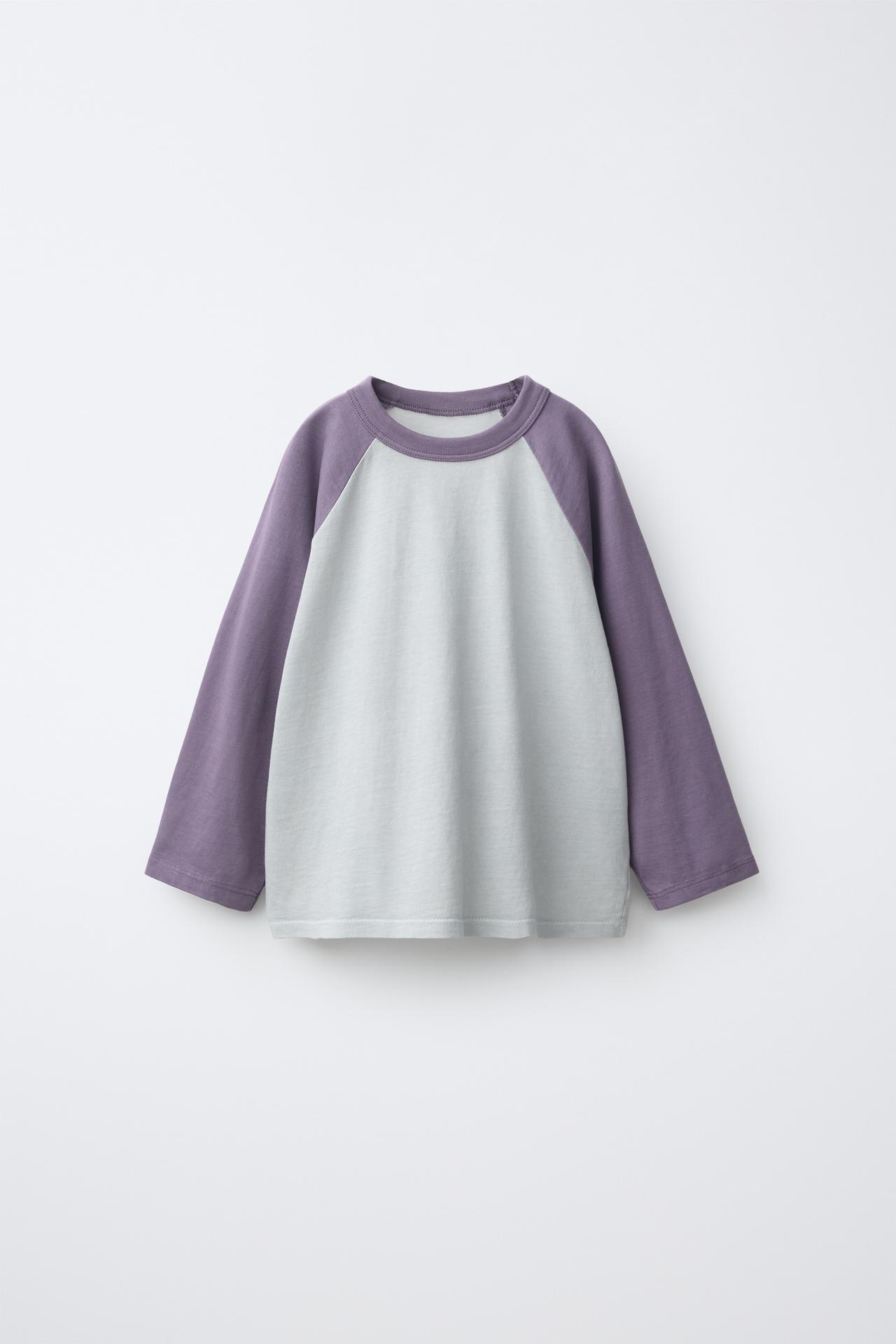 LONG SLEEVE RAGLAN T-SHIRT — Dusty purple