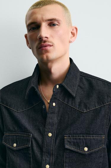 CHEMISE EN DENIM WESTERN - Indigo de Zara - Image 5