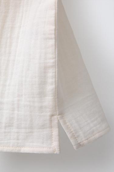 CHEMISE TEXTURÉE À CAPUCHE - Écru de Zara - Image 3
