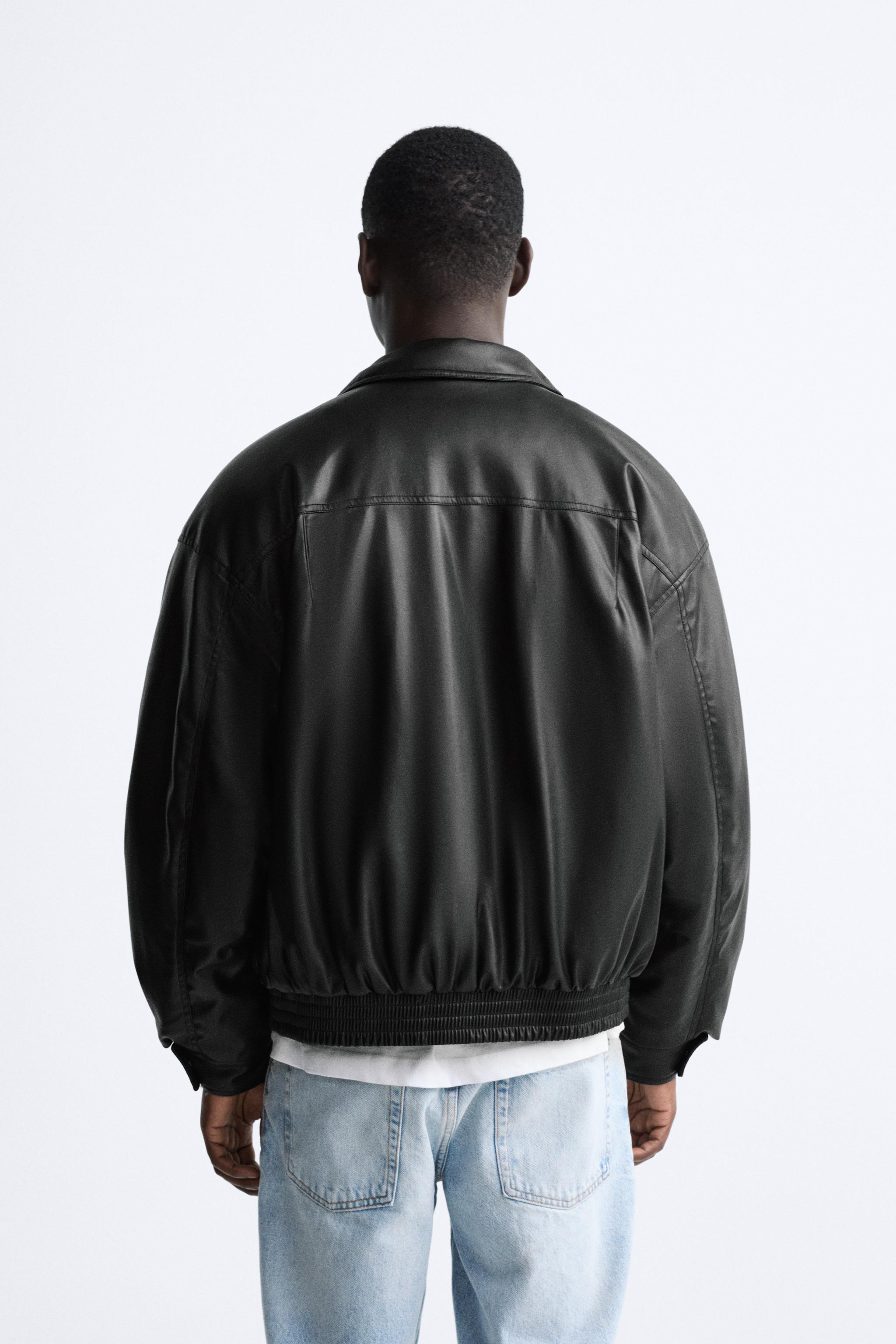 Faux leather store jacket zara