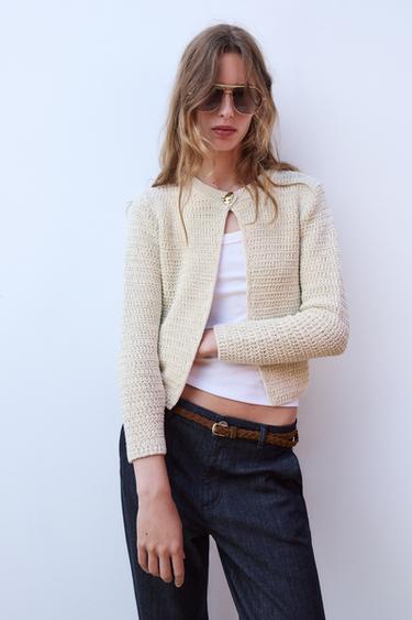 CHAQUETA PUNTO HILO METALIZADO - Crudo de Zara