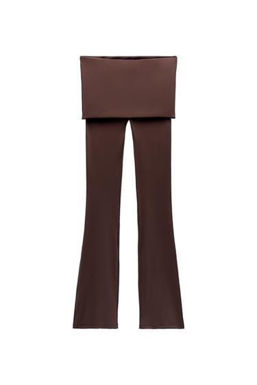 FLARED POLYAMIDE STRETCH BODYCON LEGGINGS