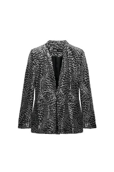 SEQUIN LAPELLESS BLAZER