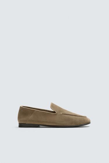 LEATHER LOAFERS - Beige by Zara