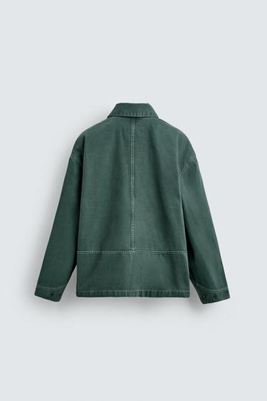 SURCHEMISE STRUCTURÉE DÉLAVÉE - vert délavé de Zara - Image 7