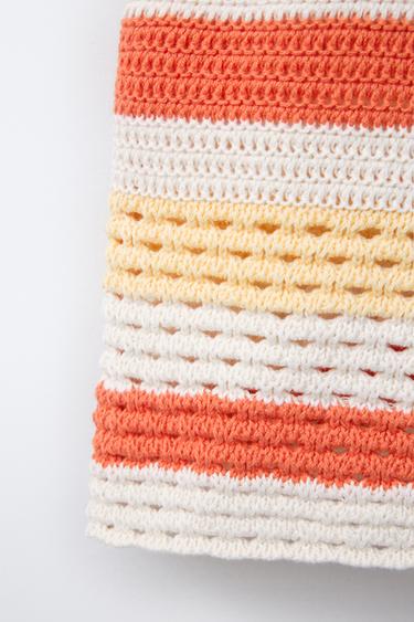 TOP EN MAILLE FLEURS - blanc-orange de Zara - Image 3