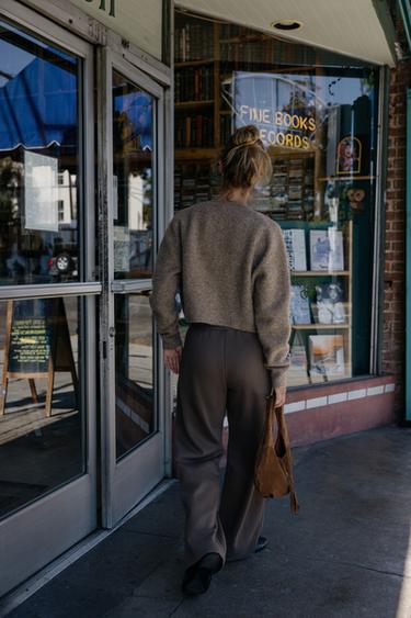 ΠΑΝΤΕΛΟΝΙ ΦΟΥΤΕΡ WIDE LEG - Καφέ-γκρι του Zara