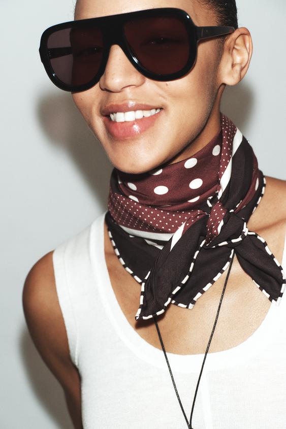 100% VISCOSE POLKA DOT PRINT SCARF