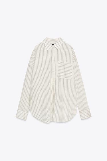 CAMISA RAYAS ZW COLLECTION - Blanco / Negro de Zara