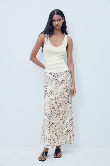 Zara PRINTED MIDI SKIRT - only one - Image 0