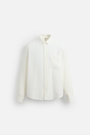 CAMISA 100% LINO LIMITED EDITION - Blanco de Zara