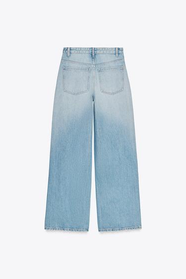 TRF WIDE-LEG HIGH-WAIST JEANS WITH CROSSOVER WAIST - Light blue by Zara - Image 7