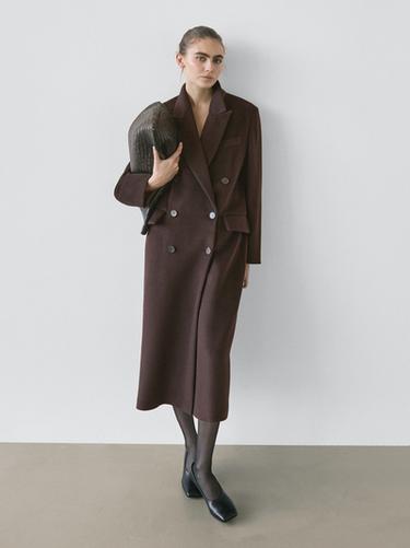 Zara Double-breasted wool coat - STUDIO - Chocolate - Image 0