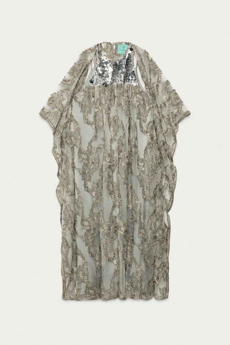Vestido tunica jacquard lentejuelas marisa berenson x zara