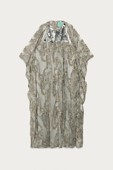 ROBE TUNIQUE JACQUARD PAILLETTES MARISA BERENSON X ZARA - Argent de Zara - Image 1