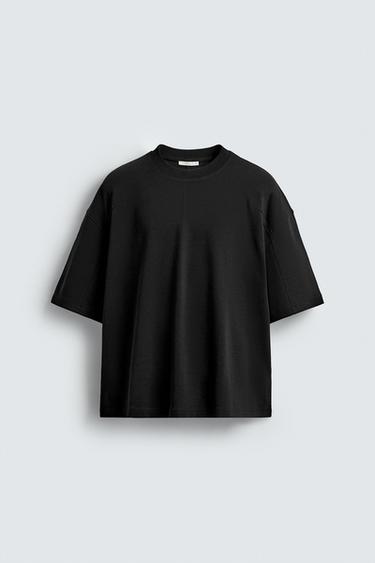 CAMISETA BOXY FIT COSTURAS  LIMITED EDITION - Negro de Zara