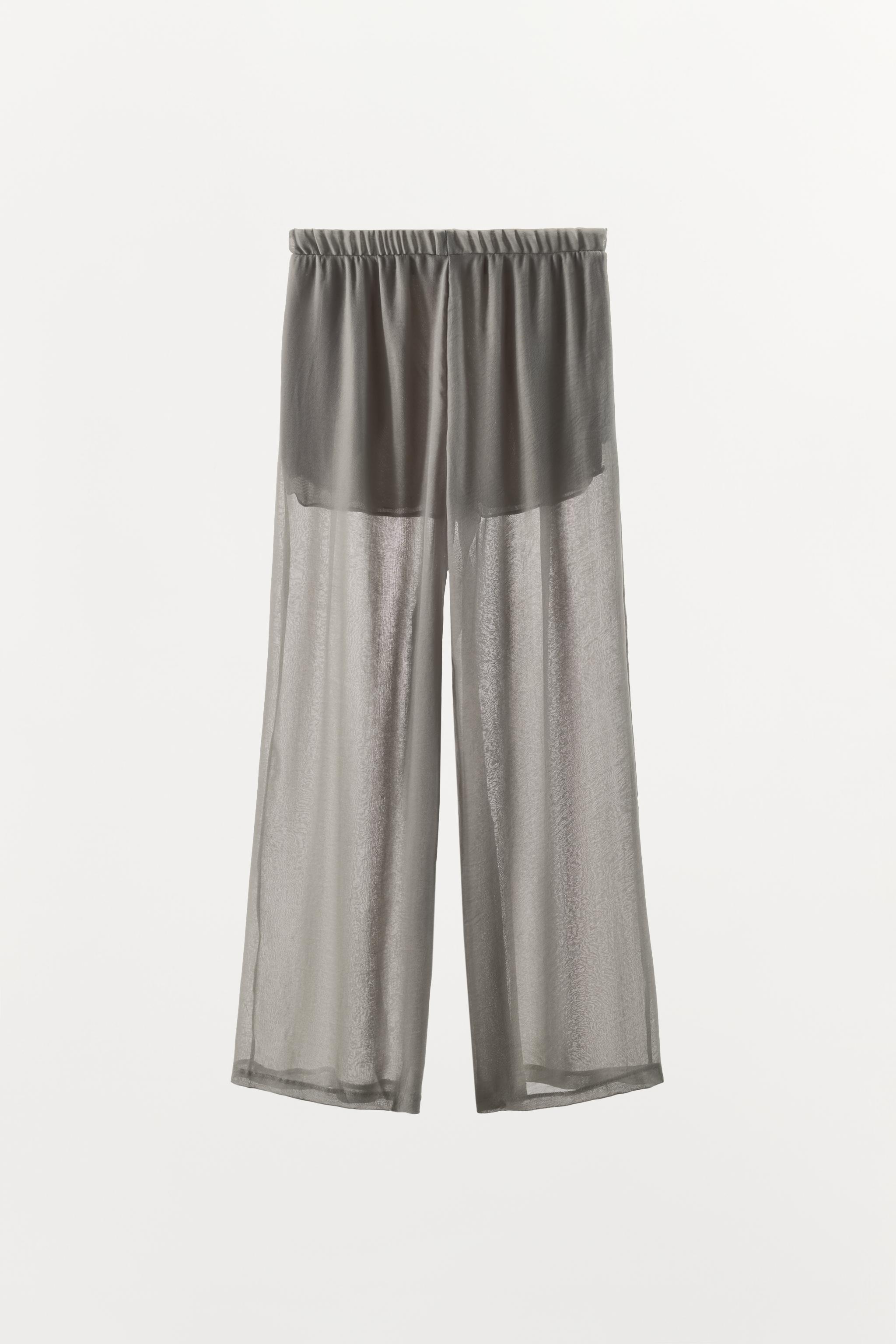 SEMI-SHEER PALAZZO PANTS